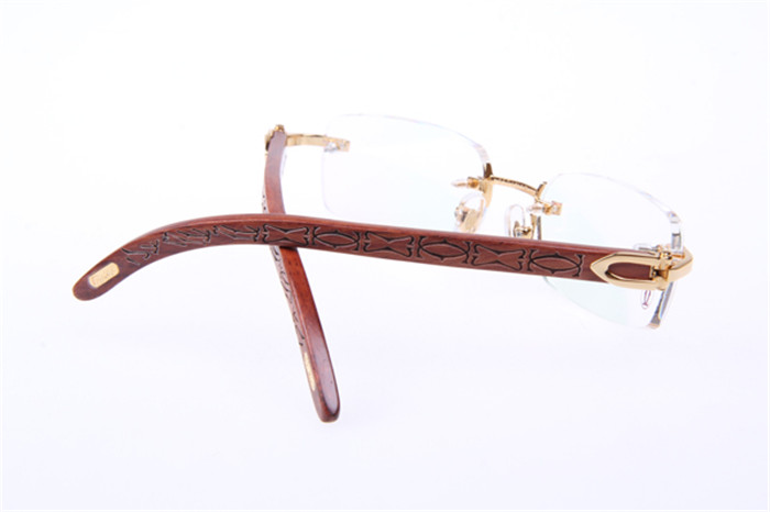 Cartier 3524013 Wood Eyeglasses In Gold - DopestKickz
