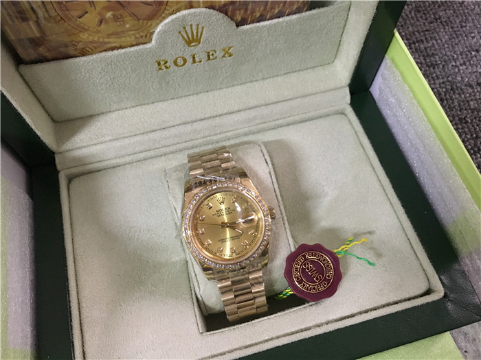 Rolex High Quality Oyster Perpetua Pearlmaster 28/31/36/41 Yellow Gold Diamond Watch - DopestKickz