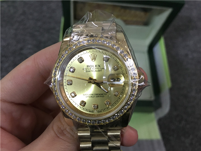 Rolex High Quality Oyster Perpetua Pearlmaster 28/31/36/41 Yellow Gold Diamond Watch - DopestKickz
