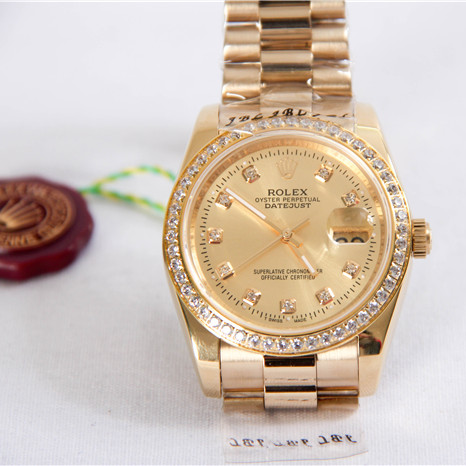 Rolex High Quality Oyster Perpetua Pearlmaster 28/31/36/41 Yellow Gold Diamond Watch - DopestKickz
