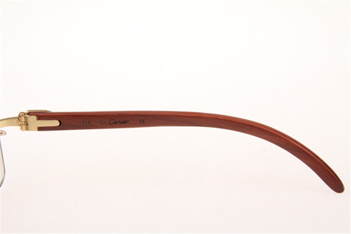 Cartier 3524012 Diamond Wood Sunglasses In Gold With Brown Gradient Lens - DopestKickz