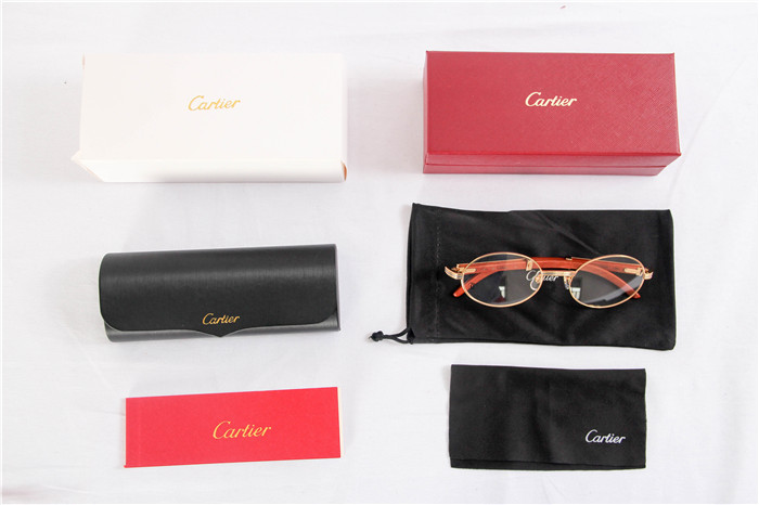 Cartier 7550178 55-22 Sandal Wood Eyeglasses In Gold - DopestKickz