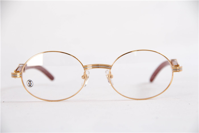 Cartier 7550178 55-22 Sandal Wood Eyeglasses In Gold - DopestKickz