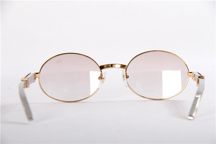 Cartier 7550178 55-22 Diamond Silver Curve Stainless Steel Sunglasses In Gold Brown - DopestKickz