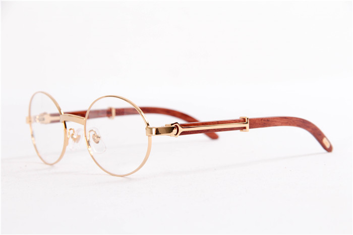 Cartier  51551348 Wood Eyeglasses In Gold - DopestKickz