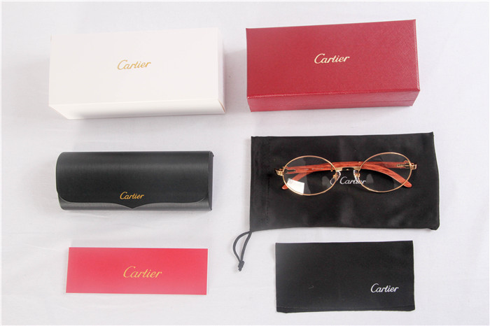 Cartier  51551348 Wood Eyeglasses In Gold - DopestKickz