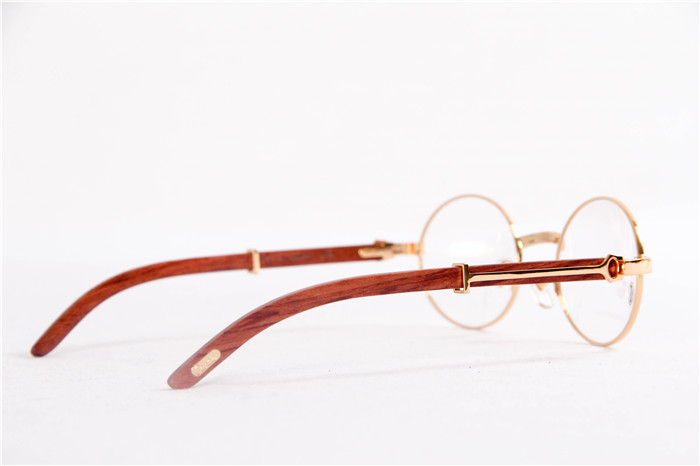 Cartier  51551348 Wood Eyeglasses In Gold - DopestKickz