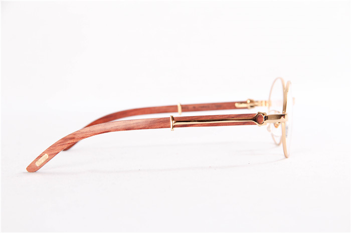 Cartier  51551348 Wood Eyeglasses In Gold - DopestKickz