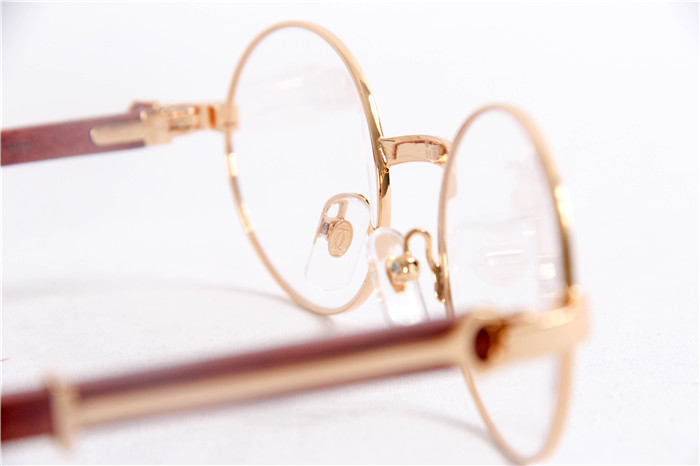 Cartier  51551348 Wood Eyeglasses In Gold - DopestKickz