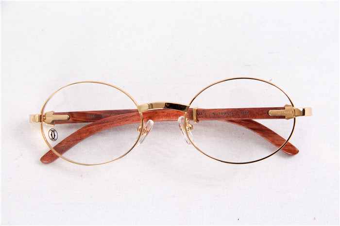 Cartier  51551348 Wood Eyeglasses In Gold - DopestKickz