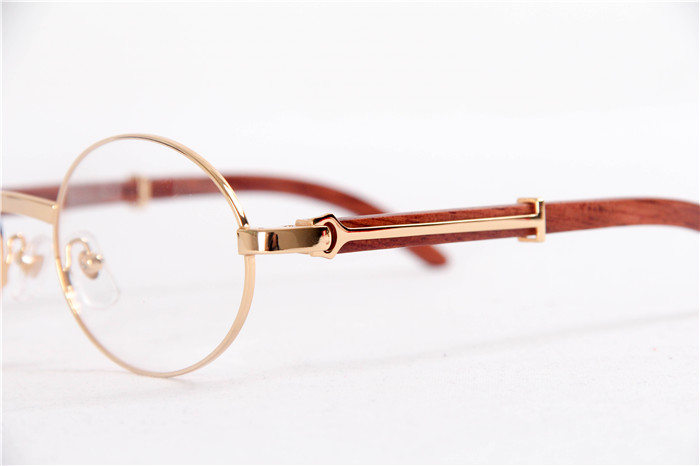 Cartier  51551348 Wood Eyeglasses In Gold - DopestKickz