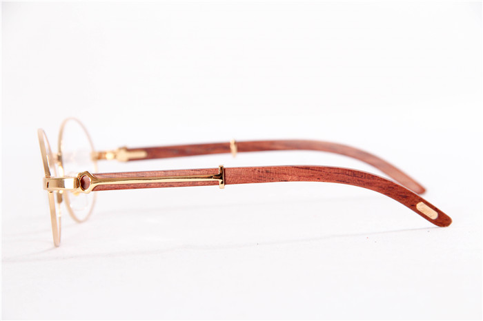 Cartier  51551348 Wood Eyeglasses In Gold - DopestKickz