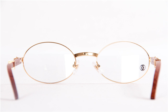 Cartier  51551348 Wood Eyeglasses In Gold - DopestKickz