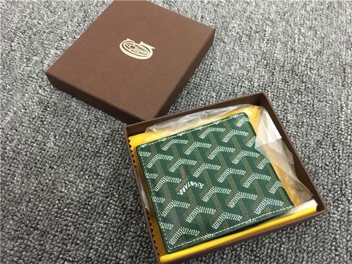 Goyard Short 6 Card Slots Billfold Wallet Green - DopestKickz
