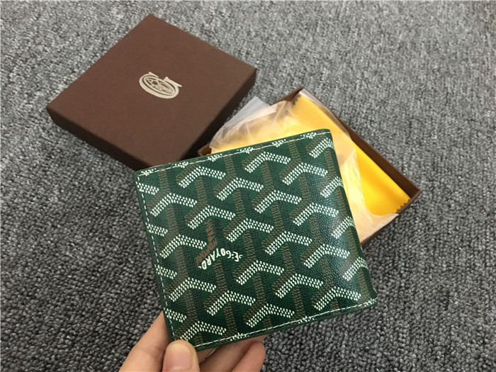 Goyard Short 6 Card Slots Billfold Wallet Green - DopestKickz