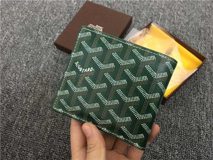 Goyard Short 6 Card Slots Billfold Wallet Green - DopestKickz