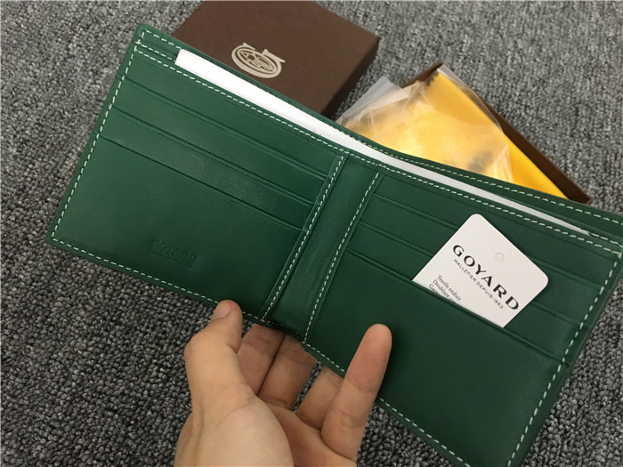 Goyard Short 6 Card Slots Billfold Wallet Green - DopestKickz
