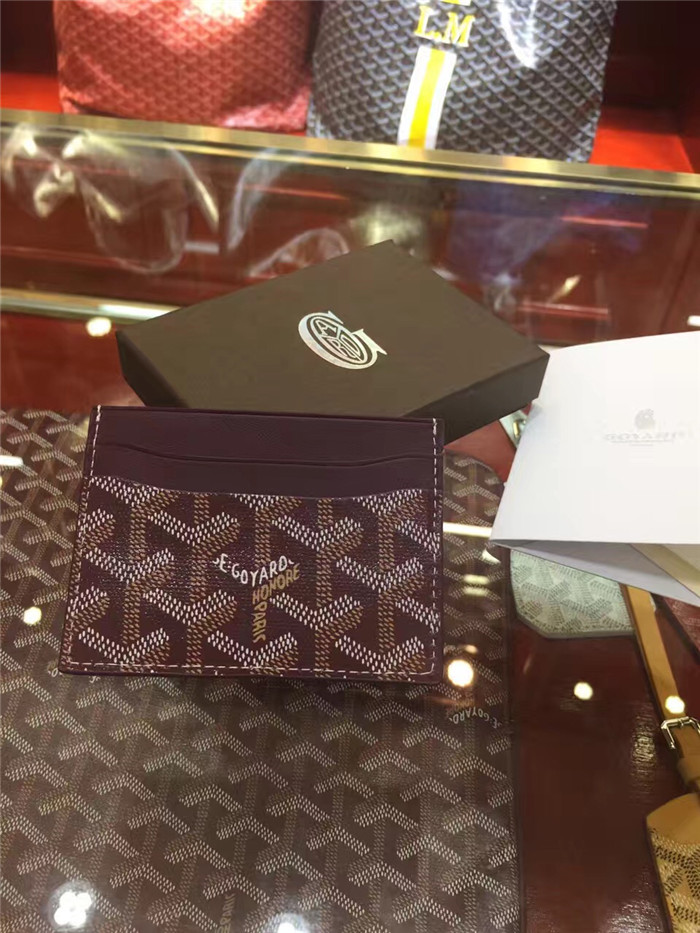 Goyard Card Holder Burgundy - DopestKickz