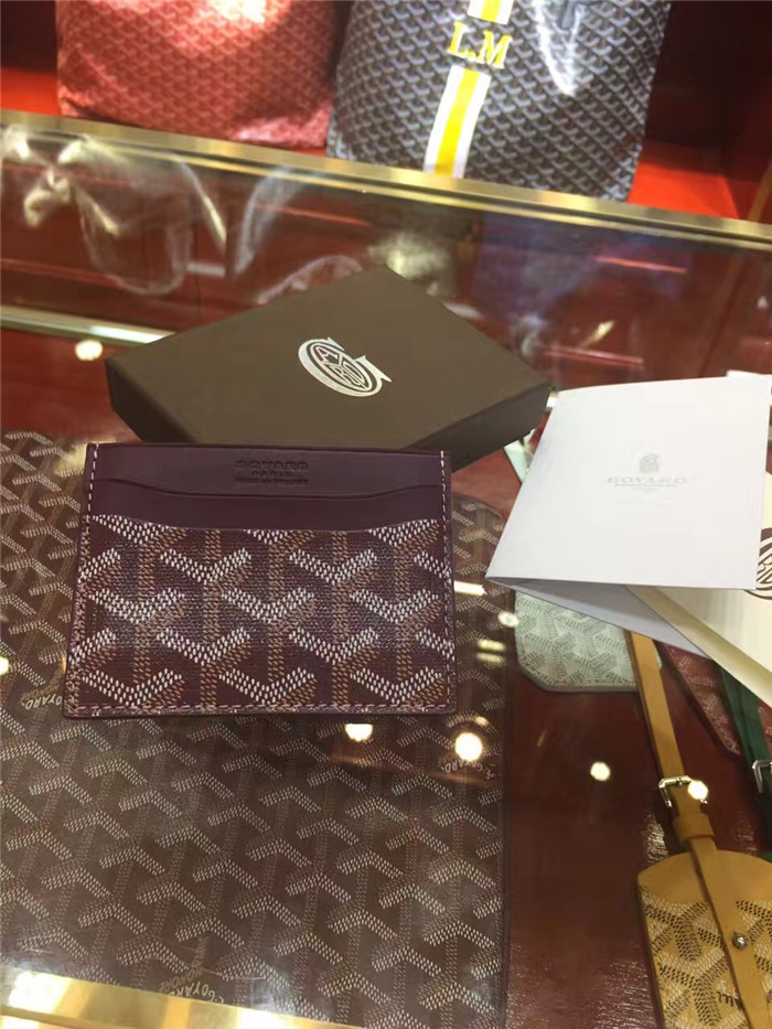 Goyard Card Holder Burgundy - DopestKickz