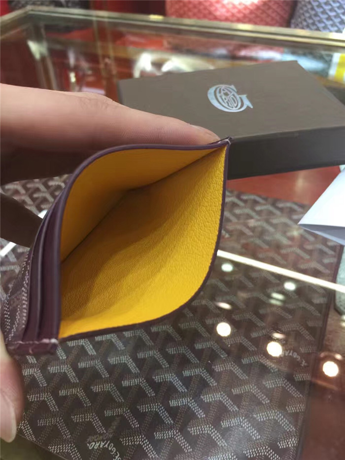 Goyard Card Holder Burgundy - DopestKickz