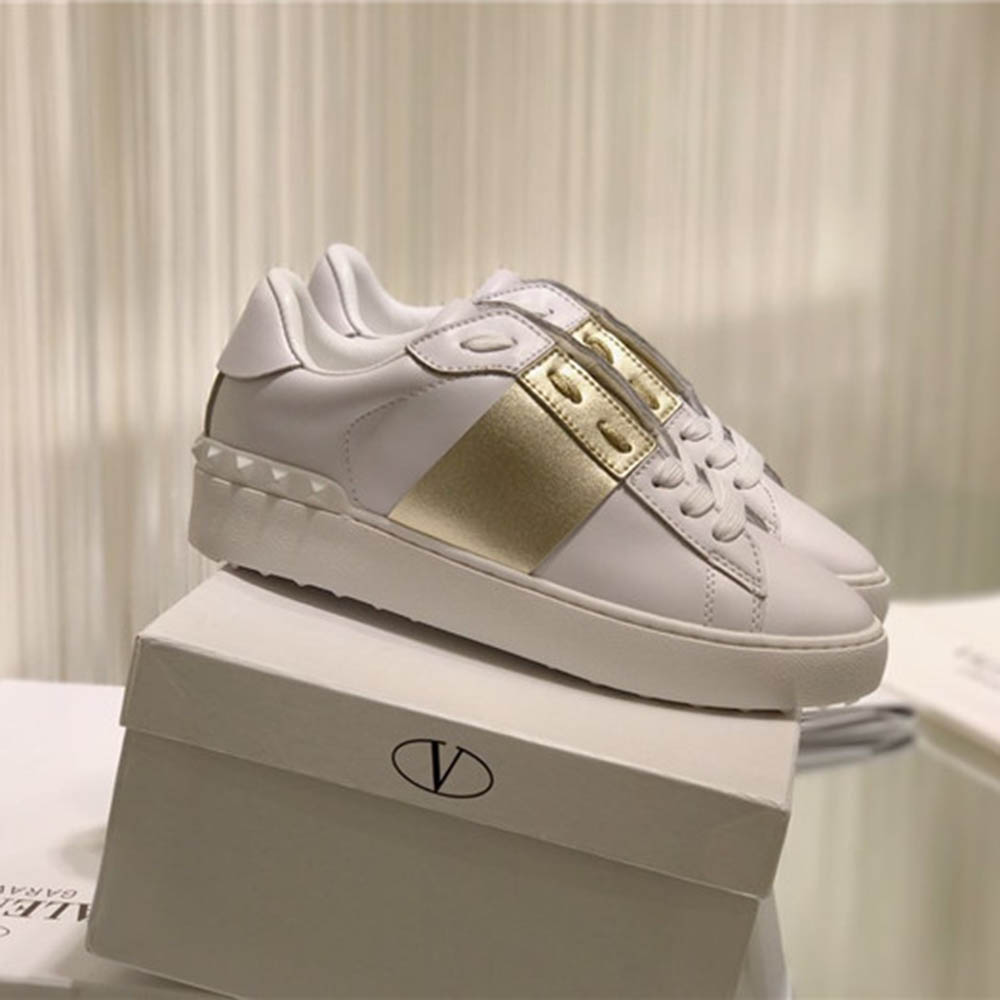 Valenti Open Low Top Golden Block Sneakers - DopestKickz