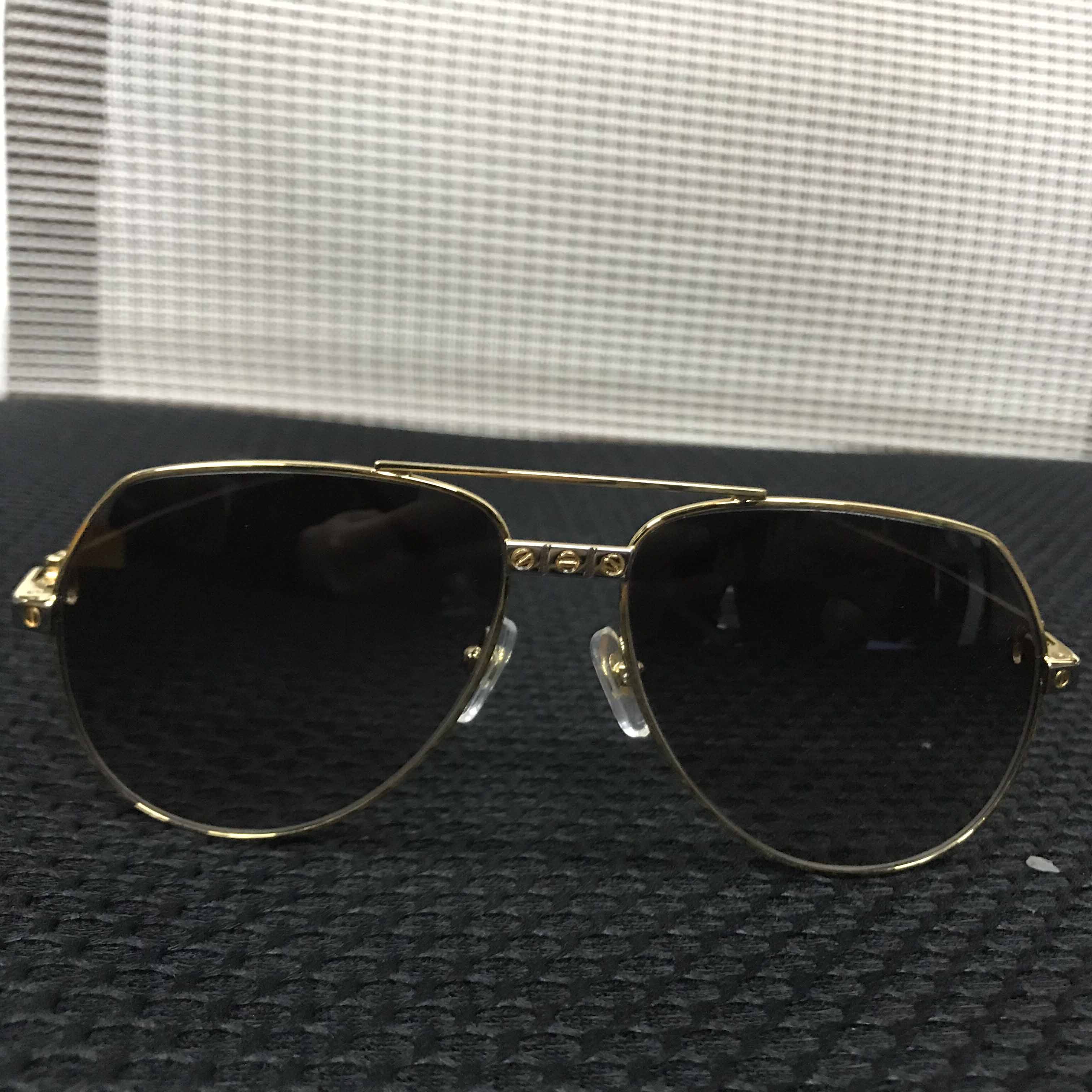 Cartier 1324912 Sunglasses In Gold Grey Gradient - DopestKickz