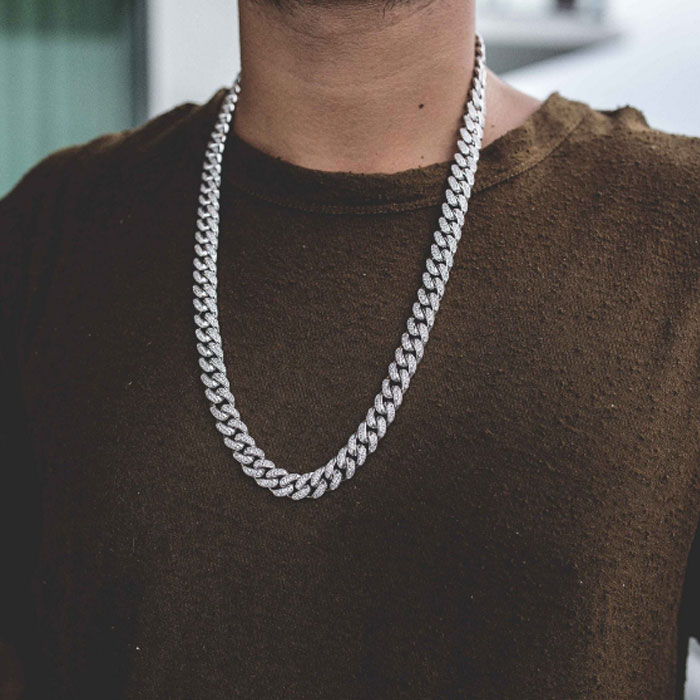 Miami Cuban Chain Cuban Necklace Bundle in White Gold - DopestKickz