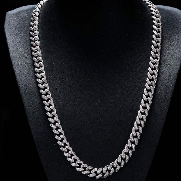 Miami Cuban Chain Cuban Necklace Bundle in White Gold - DopestKickz