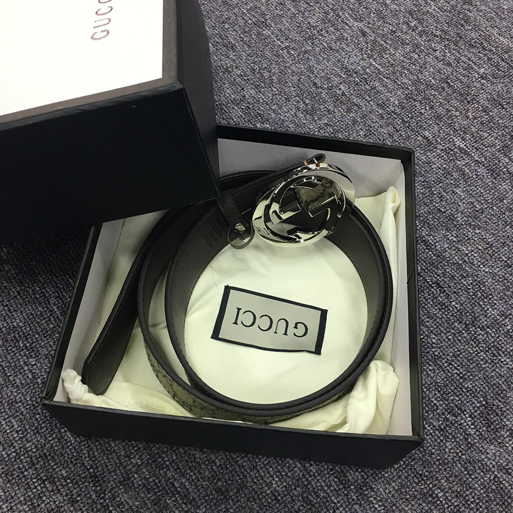 Gucci Belt With Interlocking Sliver  G Buckle - DopestKickz