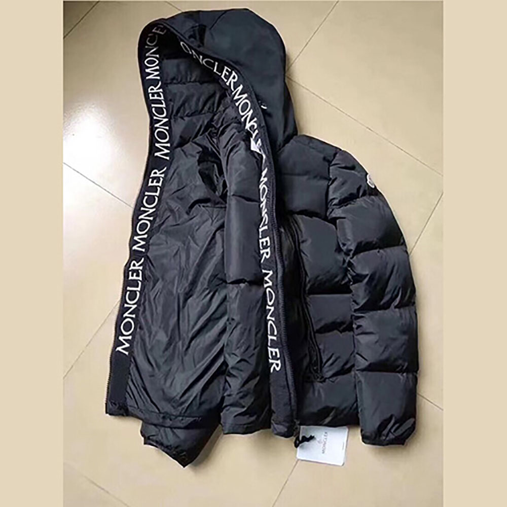 Moncler Jacket With Moncler Embroidered Ribbon Trim(Black) - DopestKickz