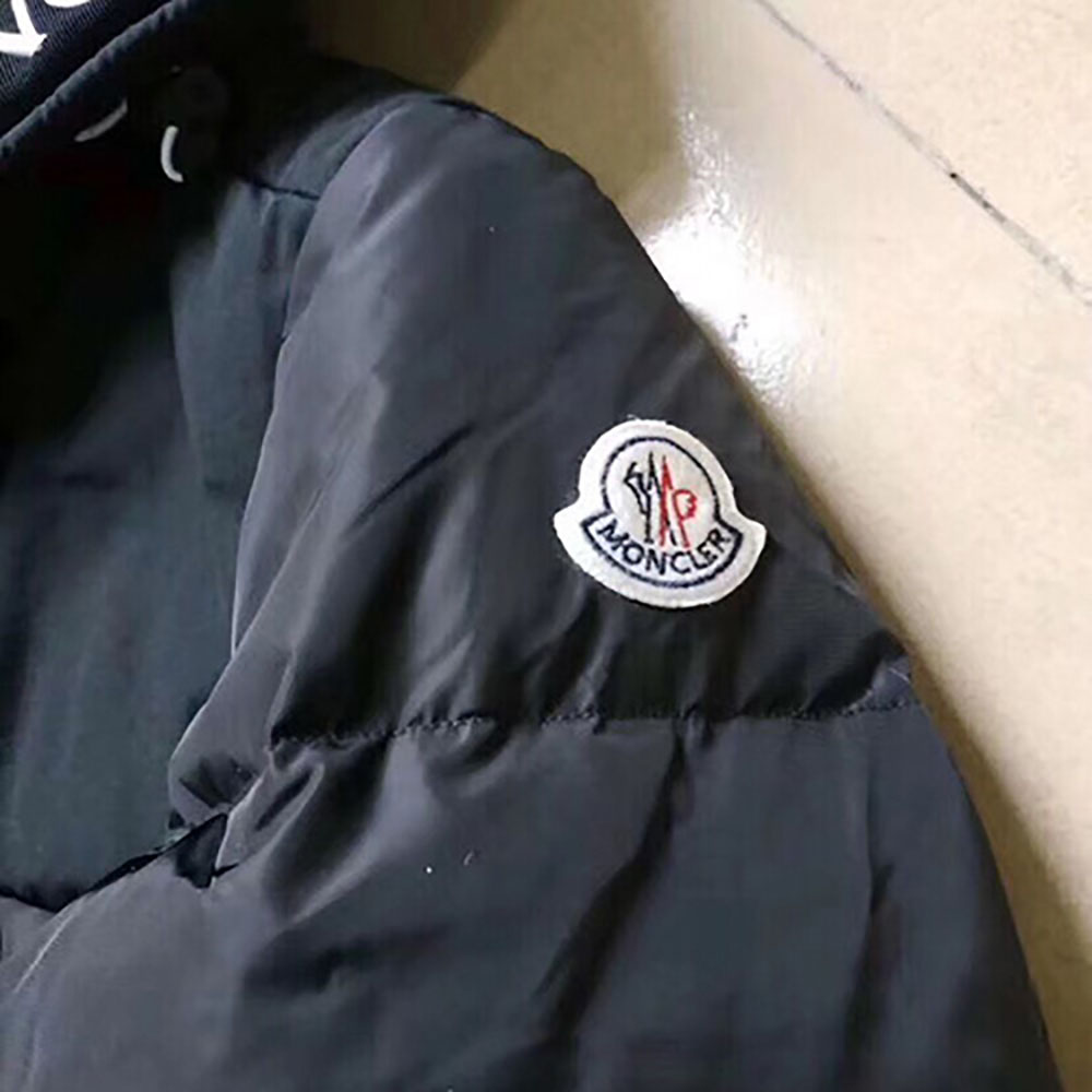 Moncler Jacket With Moncler Embroidered Ribbon Trim(Black) - DopestKickz