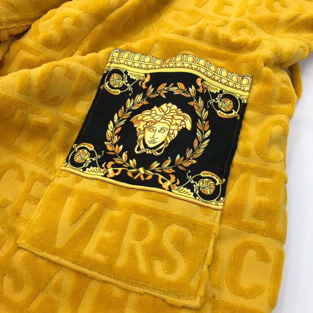 Versace Embroidered Bathrobe Yellow - DopestKickz