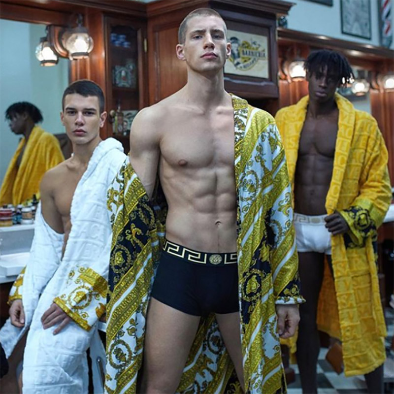 Versace Embroidered Bathrobe Yellow - DopestKickz