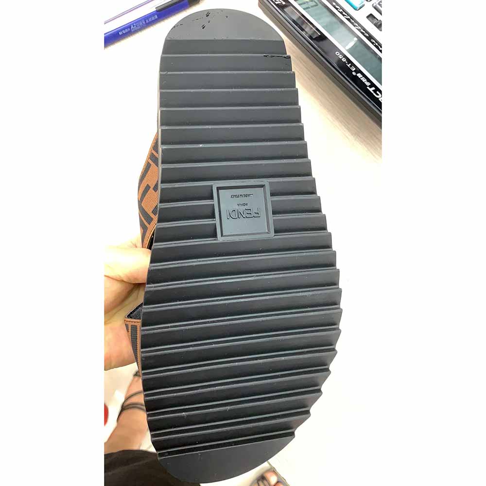 Fendi FF Printed Crossed Strap Slides Sandals - DopestKickz