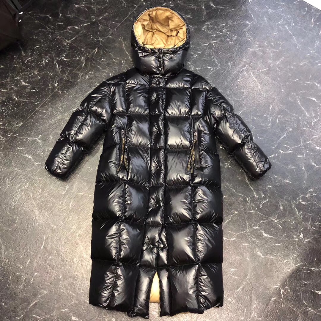 Moncler Black Long Down Jacket - DopestKickz