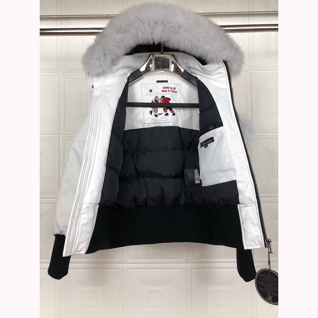 Moose Knuckles White Down Jacket  - DopestKickz