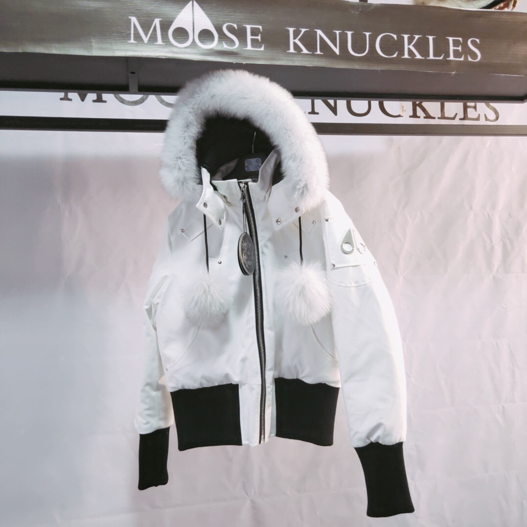 Moose Knuckles White Down Jacket  - DopestKickz