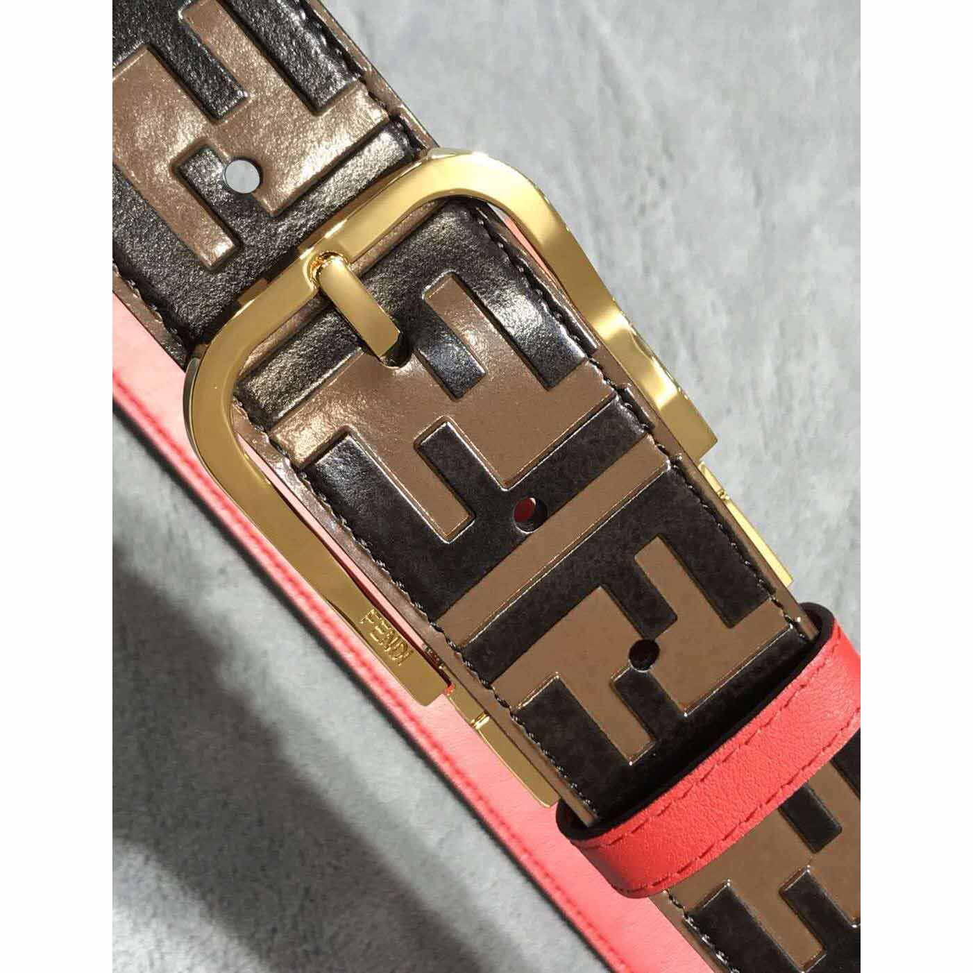 Fendi FF Motif Leather Belt - DopestKickz