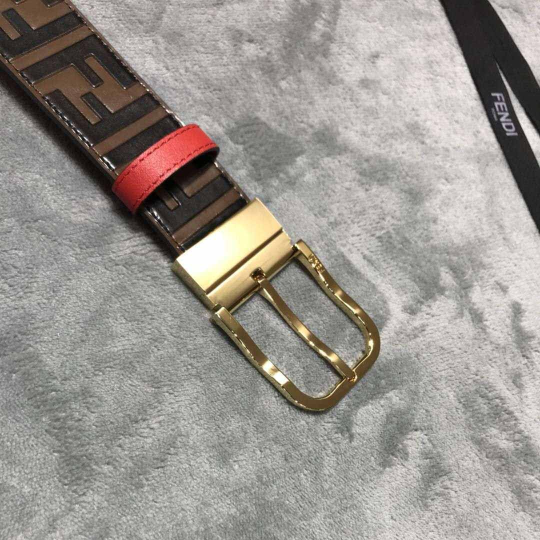 Fendi FF Motif Leather Belt - DopestKickz