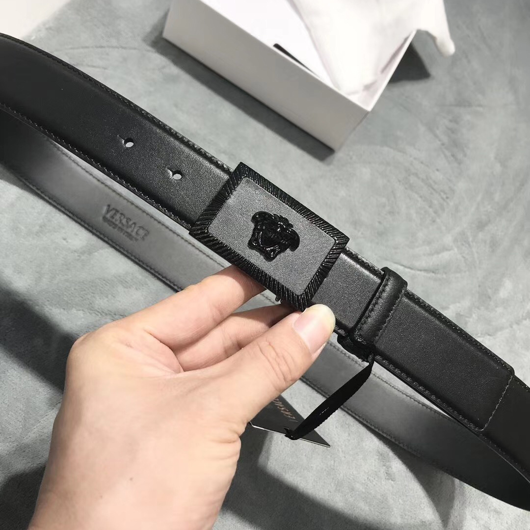 Versace Medusa Head Leather Belt - DopestKickz