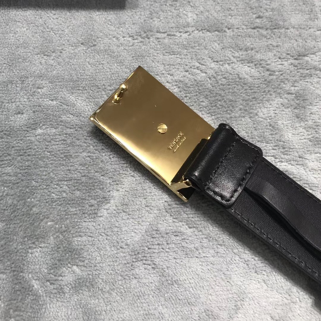 Versace Medusa Head Leather Belt - DopestKickz