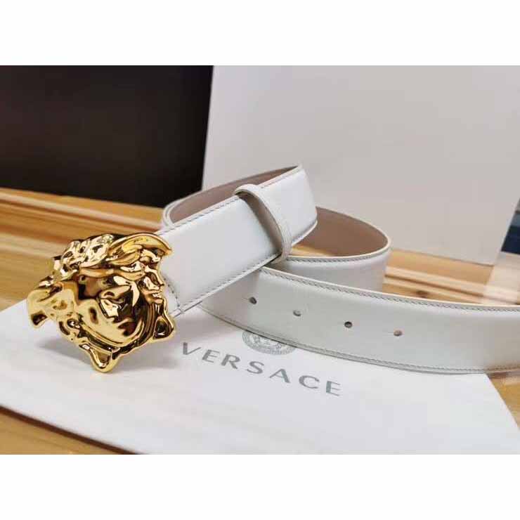 Versace Medusa Head Leather Belt - DopestKickz