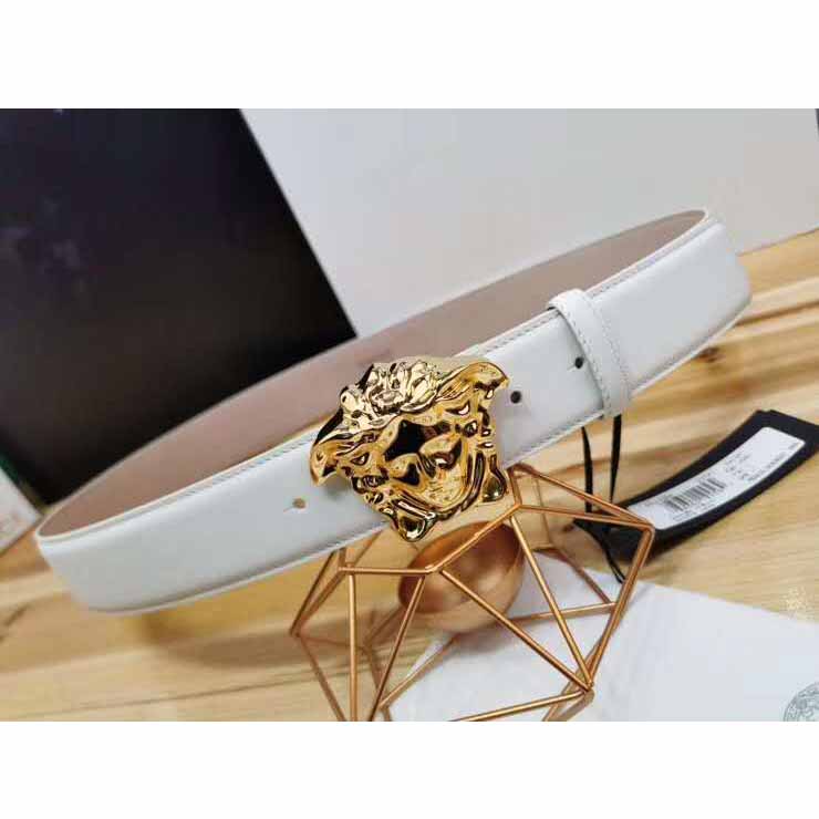 Versace Medusa Head Leather Belt - DopestKickz