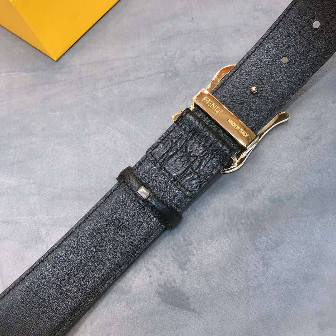 Fendi Leather Belt With FF Buckle - DopestKickz