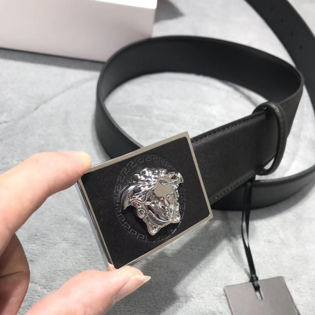 Versace Medusa Head Leather Belt - DopestKickz
