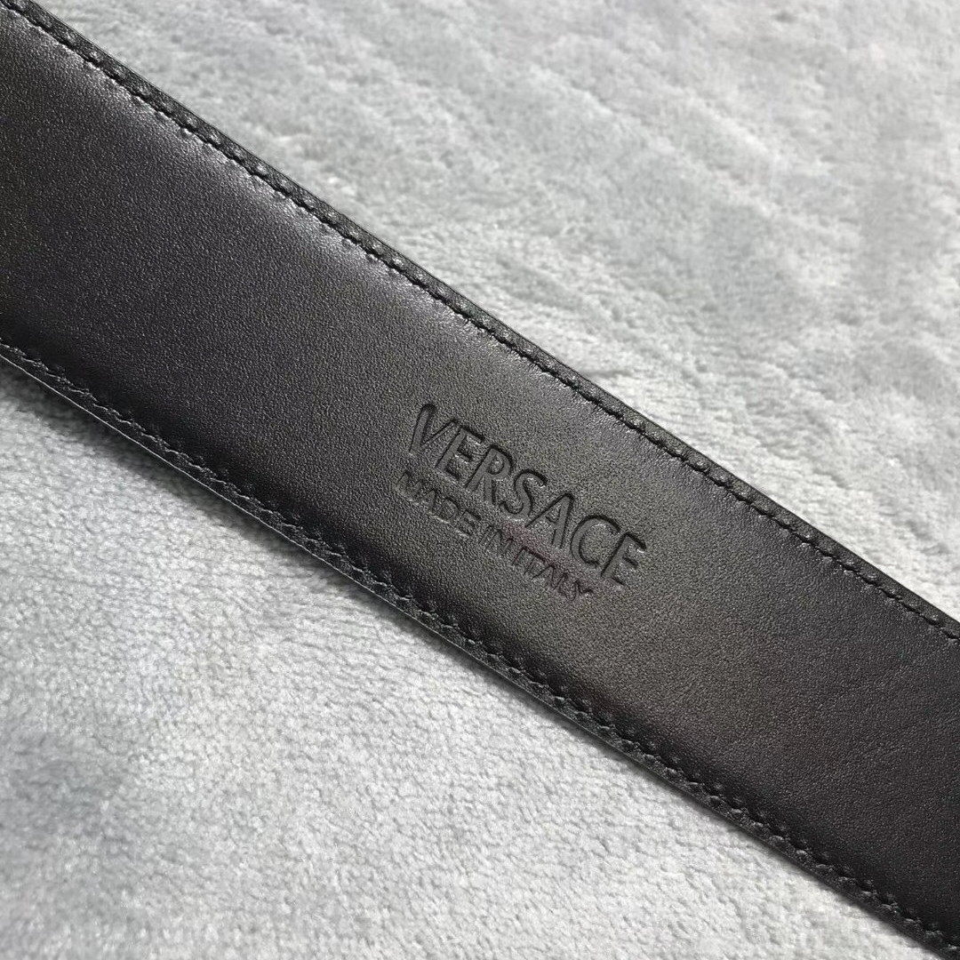 Versace Medusa Head Leather Belt - DopestKickz