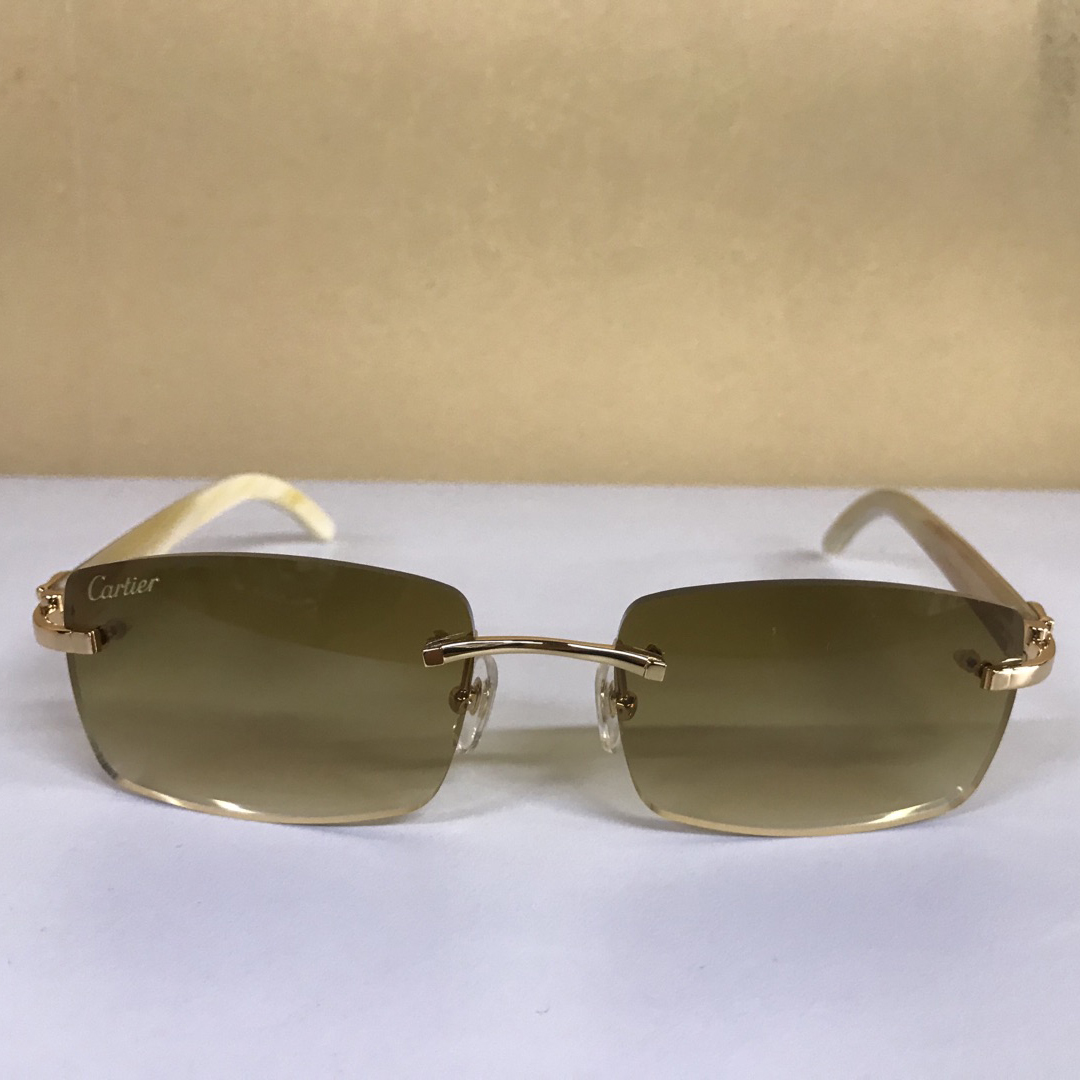 Cartier 3524012 White Buffalo Eyeglasses In Gold - DopestKickz