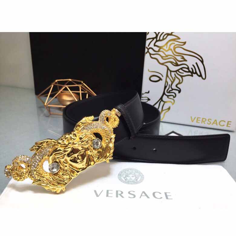 Versace Medusa Head Leather Belt - DopestKickz