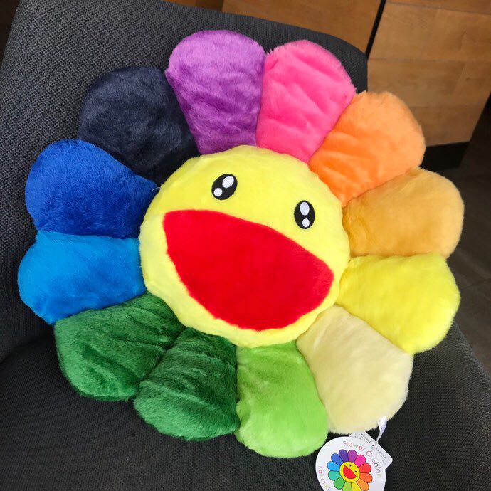 Takashi Murakami Smile On Rainbow Flower Plush Toys （Small / 60cm） - DopestKickz
