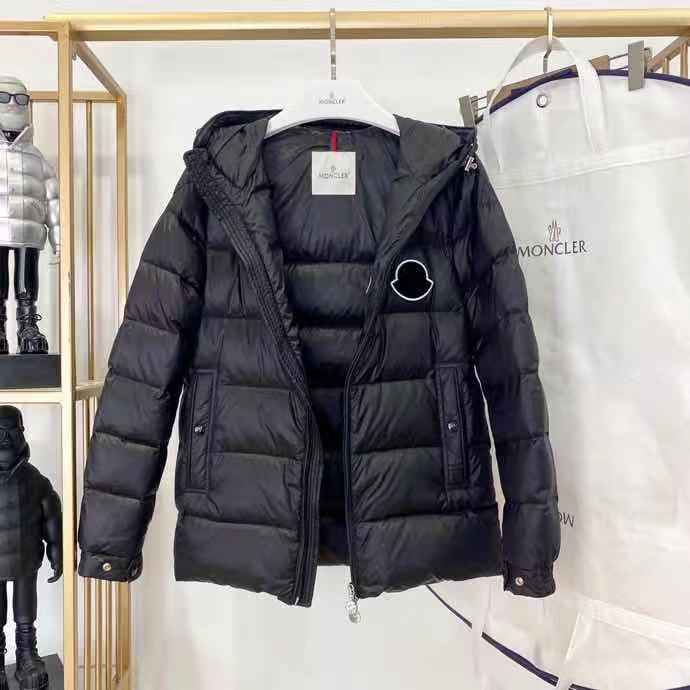 Moncler Logo Print Down Jacket  - DopestKickz
